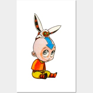 Cute Aang & Momo Posters and Art